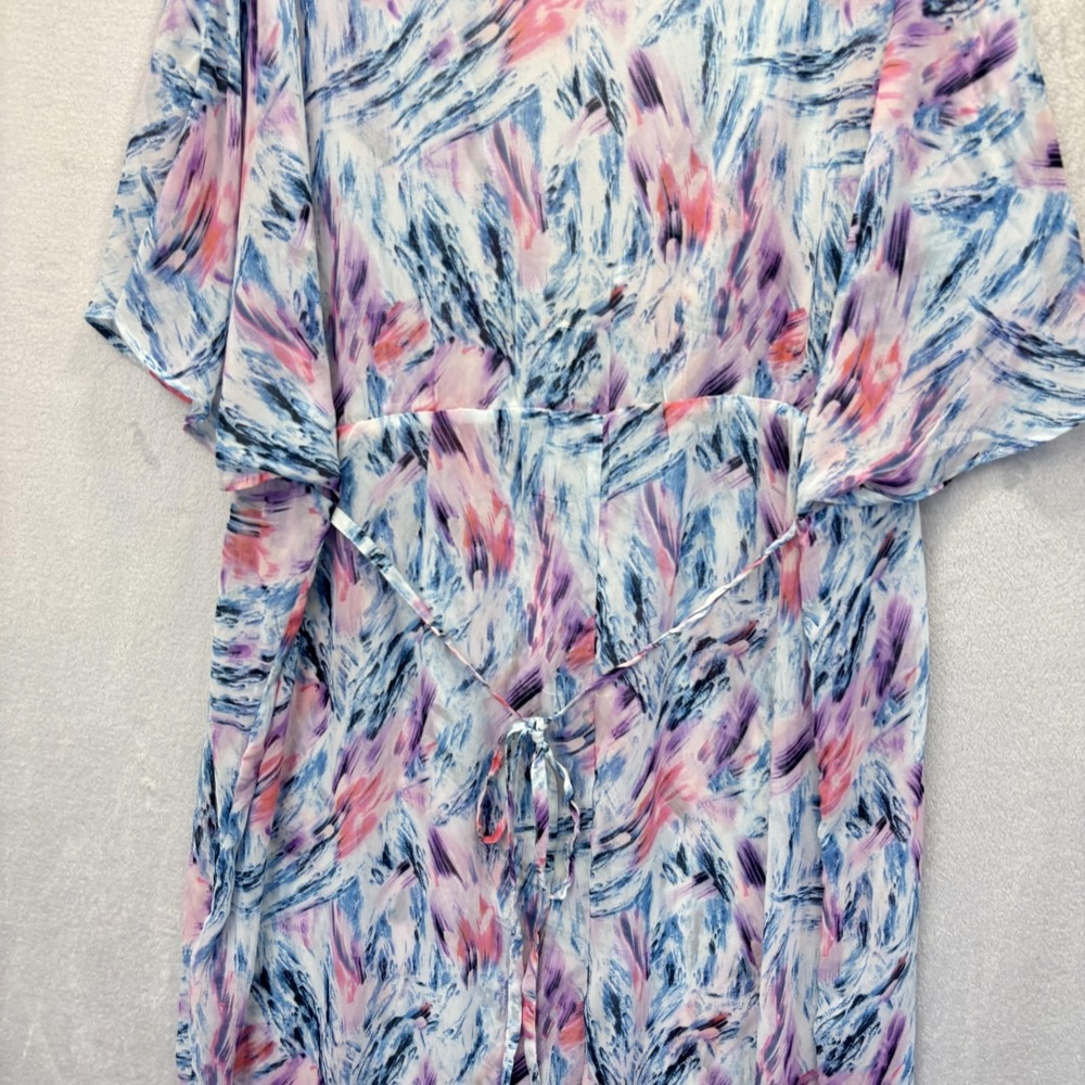 BEACH TO BEACH Sheer Swim Cover Up Womens 24/26 Blue Abstract Maxi Long Light - Picture 11 of 11